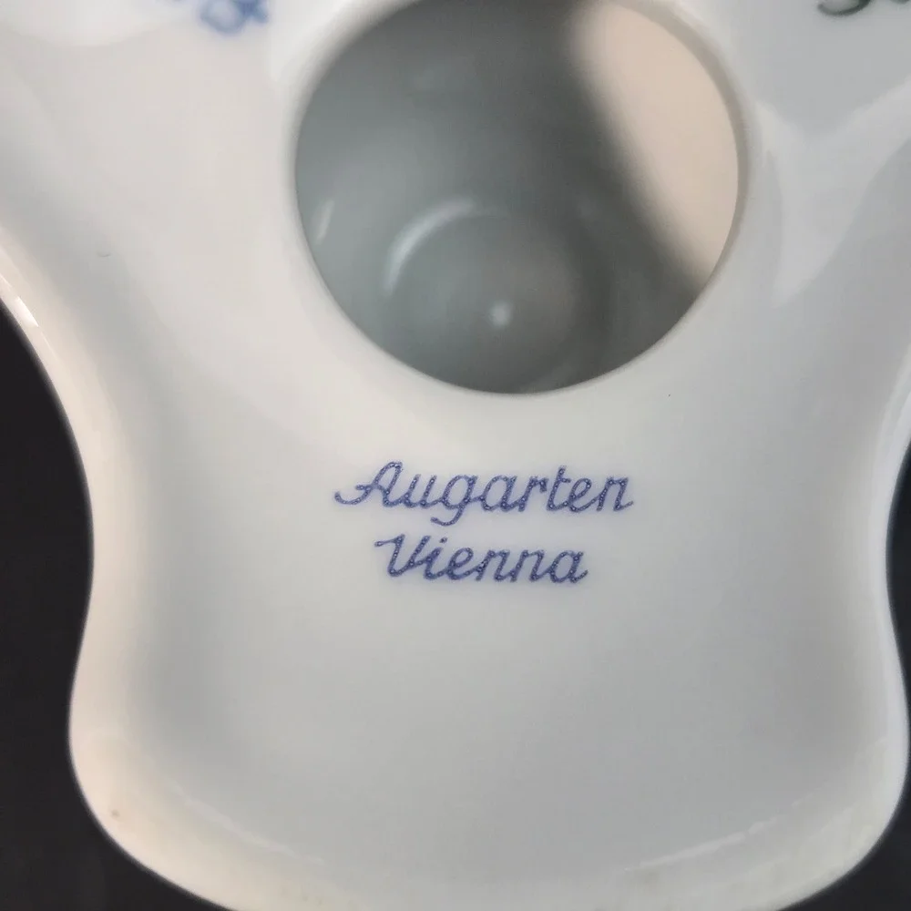 Augarten Wien Wiener Rose Candlestick Holder Vienna Porcelain 5089 Hand Painted
